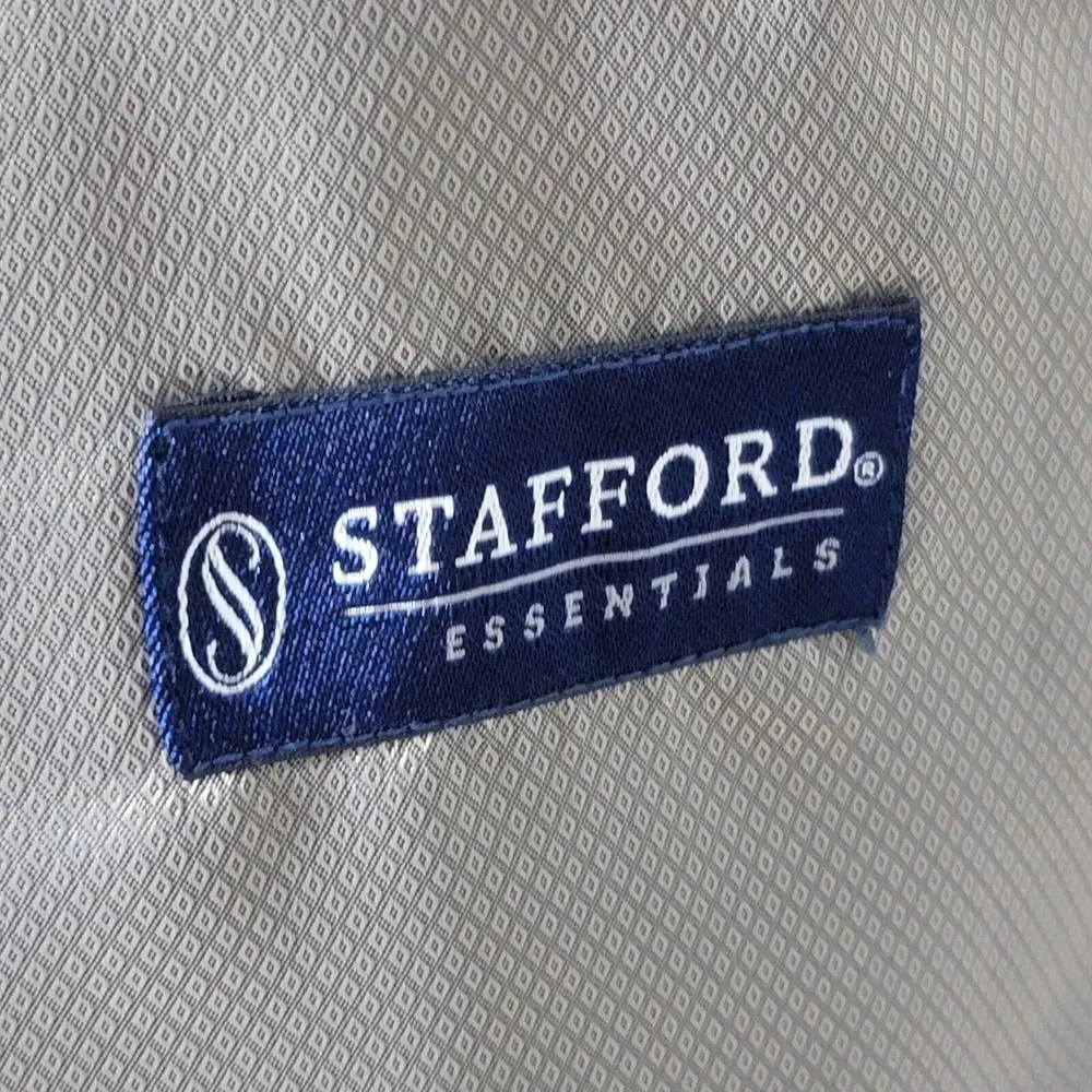 Stafford‎ Essentials Men's Sport Coat Three Button Olive Herringbone Poly Sz 40R